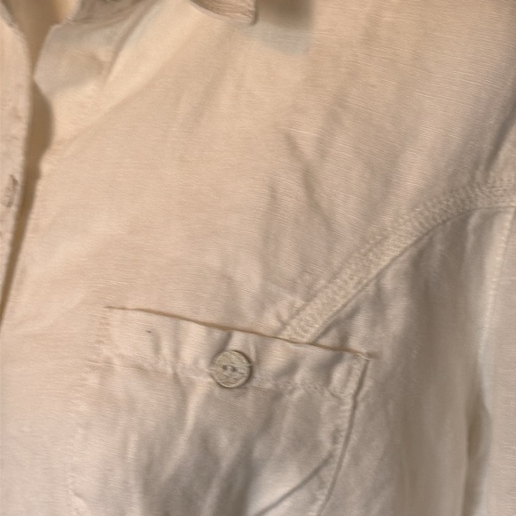 French Linen Jacket women’s SZ 8/42 white Patrice Breal lux safari European EUC - Picture 3 of 9